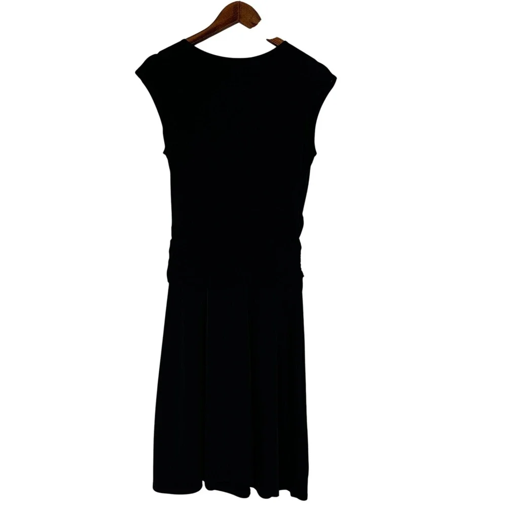 Coldwater Creek Womens Dress 10 Black Pull Over Sleeveless Front Twist made USA‎